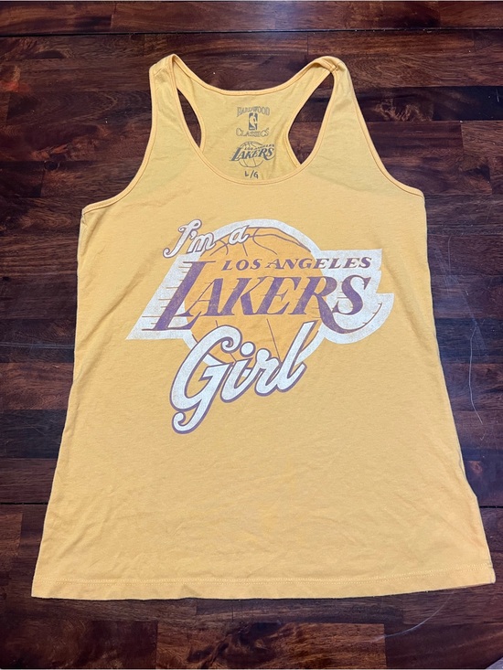 NBA Tops - NBA Los Angeles Lakers Yellow Tank Top "I'm a Lakers Girl"